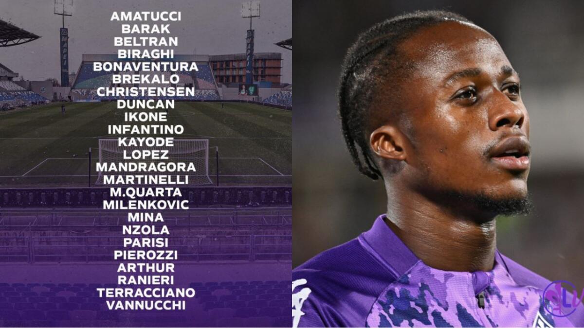 Convocati Fiorentina per il Sassuolo: nessuna assenza a sorpresa. Kouamè out per la Coppa d'Africa - 