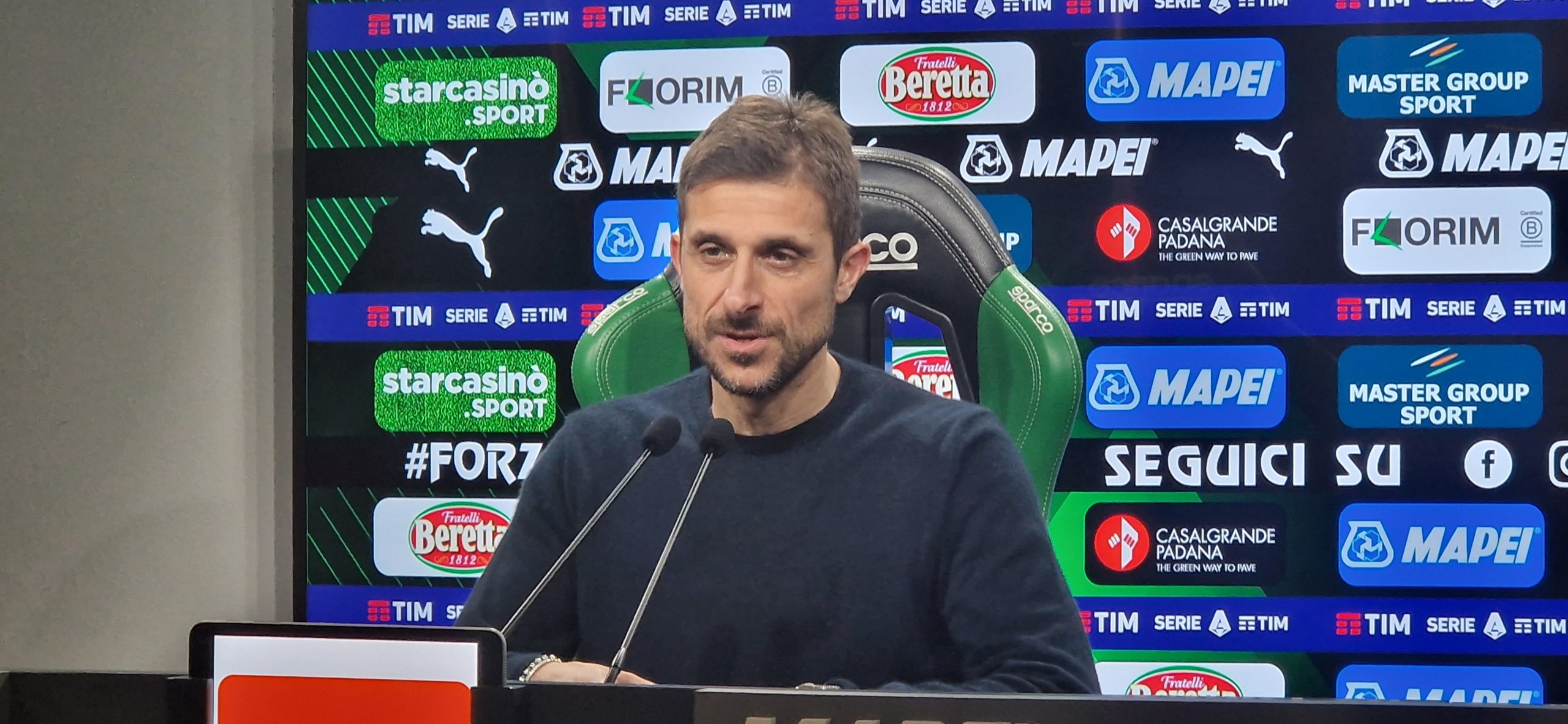 Dionisi: "I ragazzi sono calati dopo il gol annullato, avevano esultato. Berardi nervoso perchè la sente"