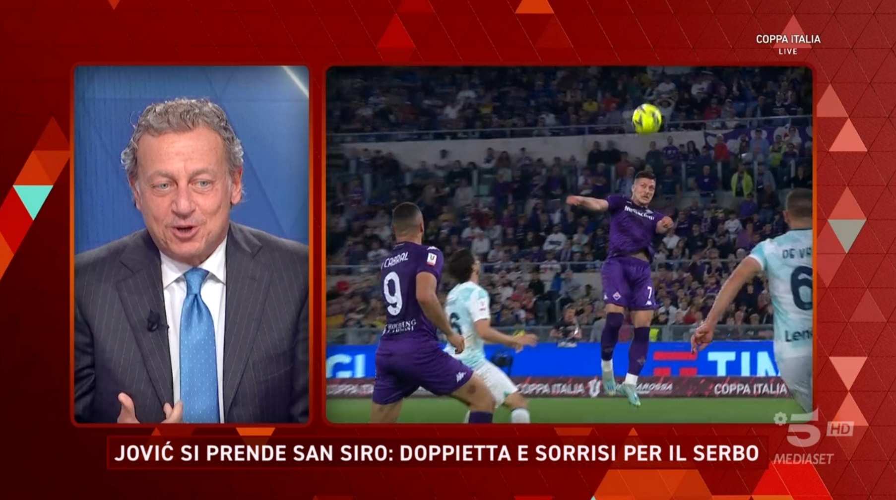 Sabatini: "Jovic ha segnato stasera i 2 gol clamorosi che hanno fatto perdere la finale alla Fiorentina"