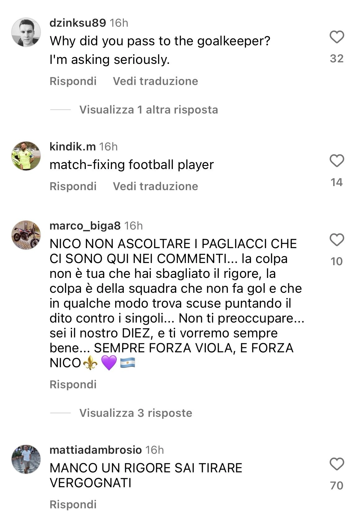 Nico Gonzalez nella bufera: "Sei un venduto", "Vergognoso" e tante offese dai tifosi di altre squadre