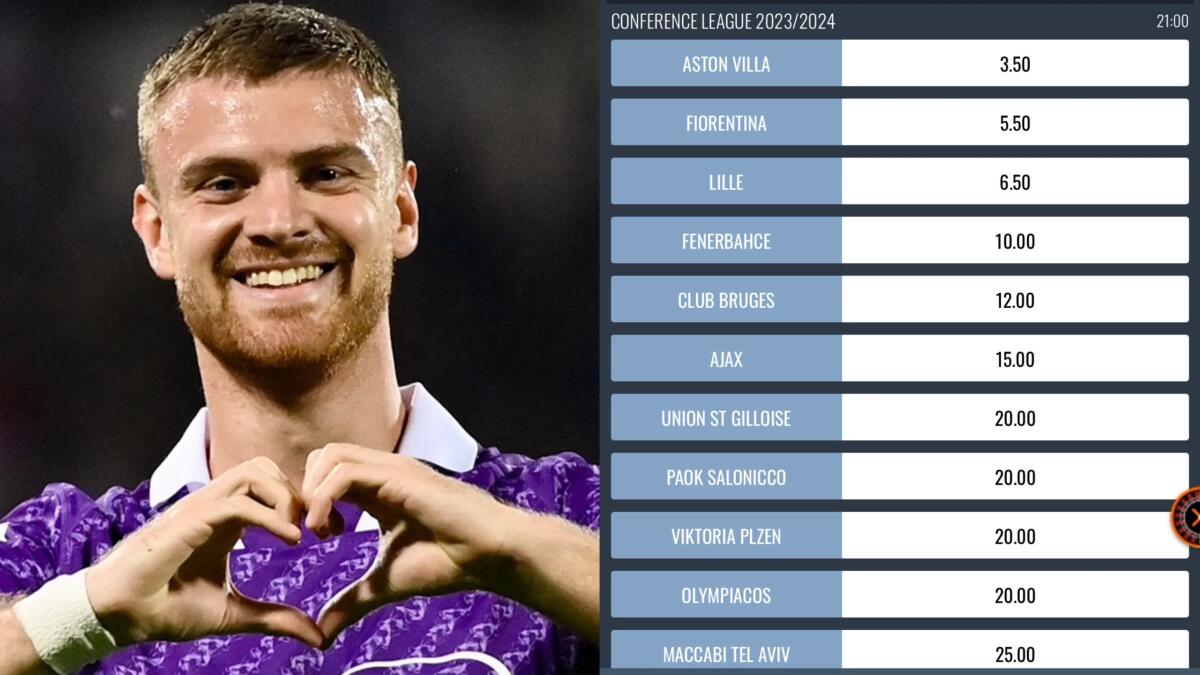 Per i bookmakers dopo l'Aston Villa è la Fiorentina la favorita per la vittoria della Conference League - 