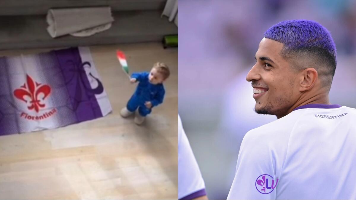 Dodò catechizza il figlio sulla Fiorentina: "Olè olè olè olè Viola viola" e lui sbandiera guardando il giglio - 