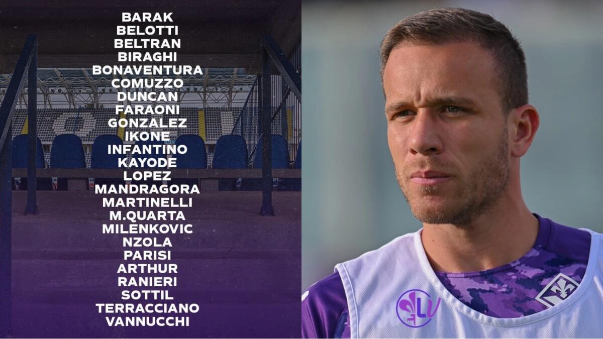 I convocati della Fiorentina per l'Empoli: Arthur c'è, torna Quarta dopo la squalifica. Christensen ancora fuori - 