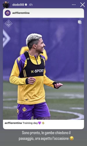 "Sono pronto, aspetto l'occasione": Dodo scalpita sui social, rientro in campo sempre più vicino?