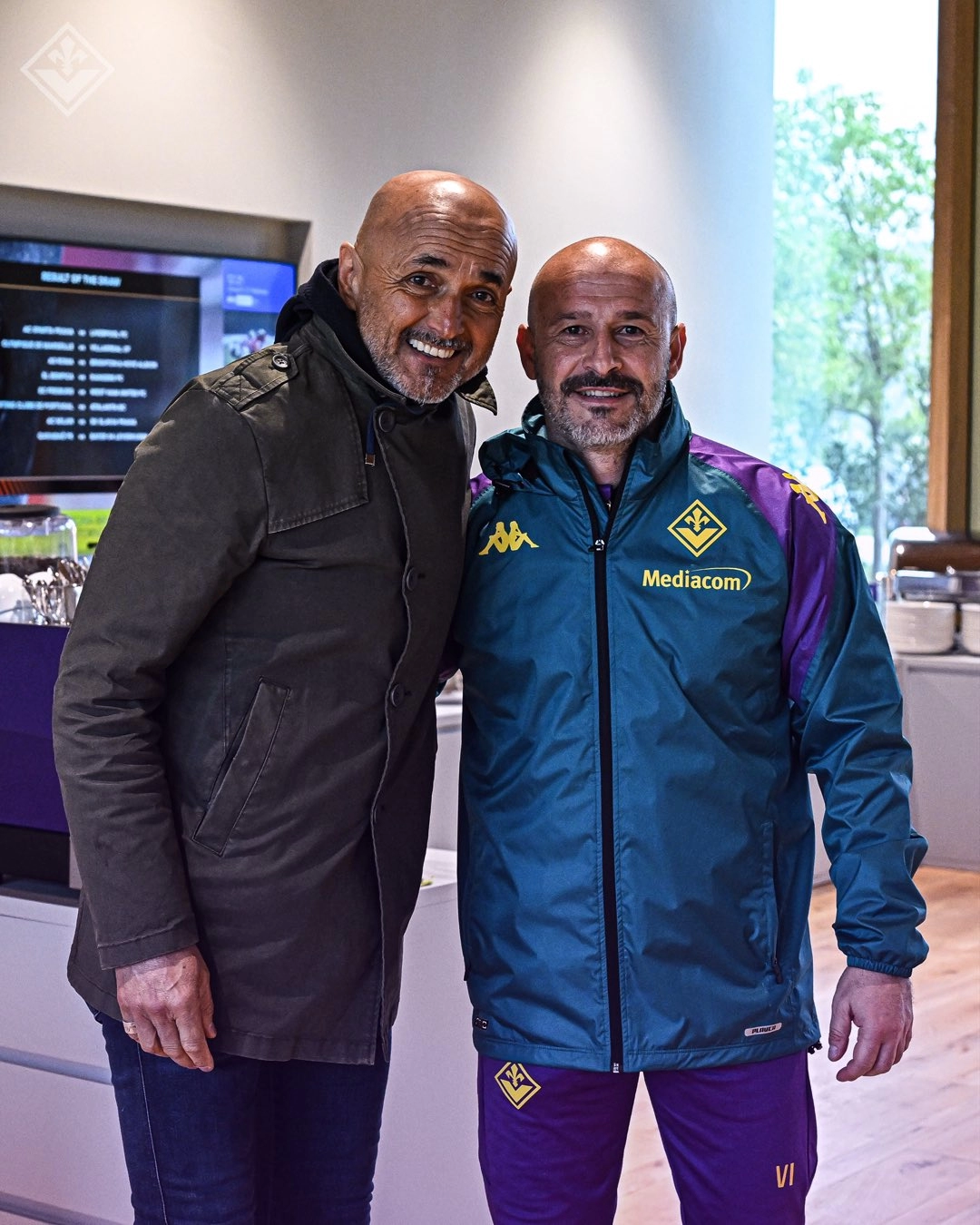 Spalletti al Viola Park per salutare la Fiorentina. Incontro con Italiano e con gli italiani della squadra
