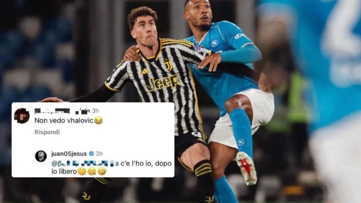 Vlahovic fuori dalla TOP11 di giornata, Juan Jesus commenta sui social: "Ce l'ho io, dopo lo libero" - 