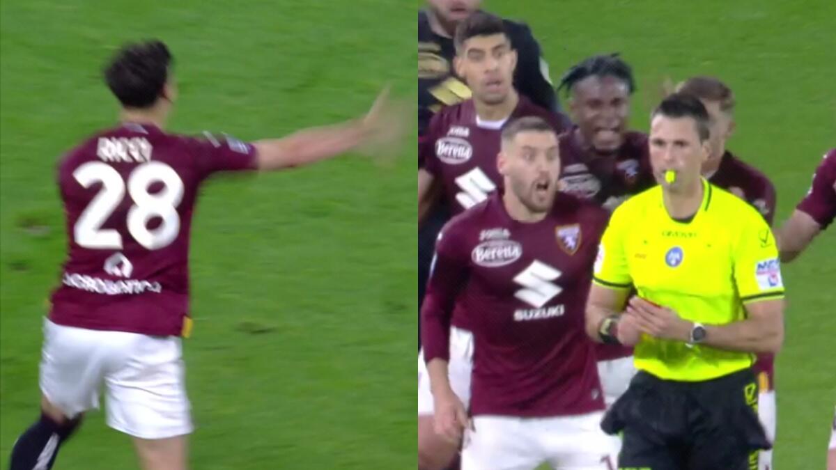 Ricci manda vistosamente a fan***o l'arbitro, l'arbitro gli dà il secondo giallo. Follia e rosso giusto - 