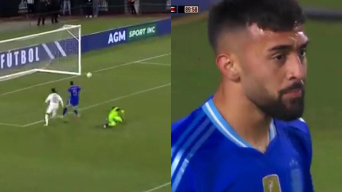 Nico Gonzalez esulta prima che la palla entri ma non è gol. La sua faccia dopo la beffa con l'Argentina - 