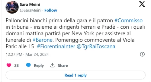 Palloncini bianchi al Viola Park per Fiorentina-Inter femminile in ricordo di Barone