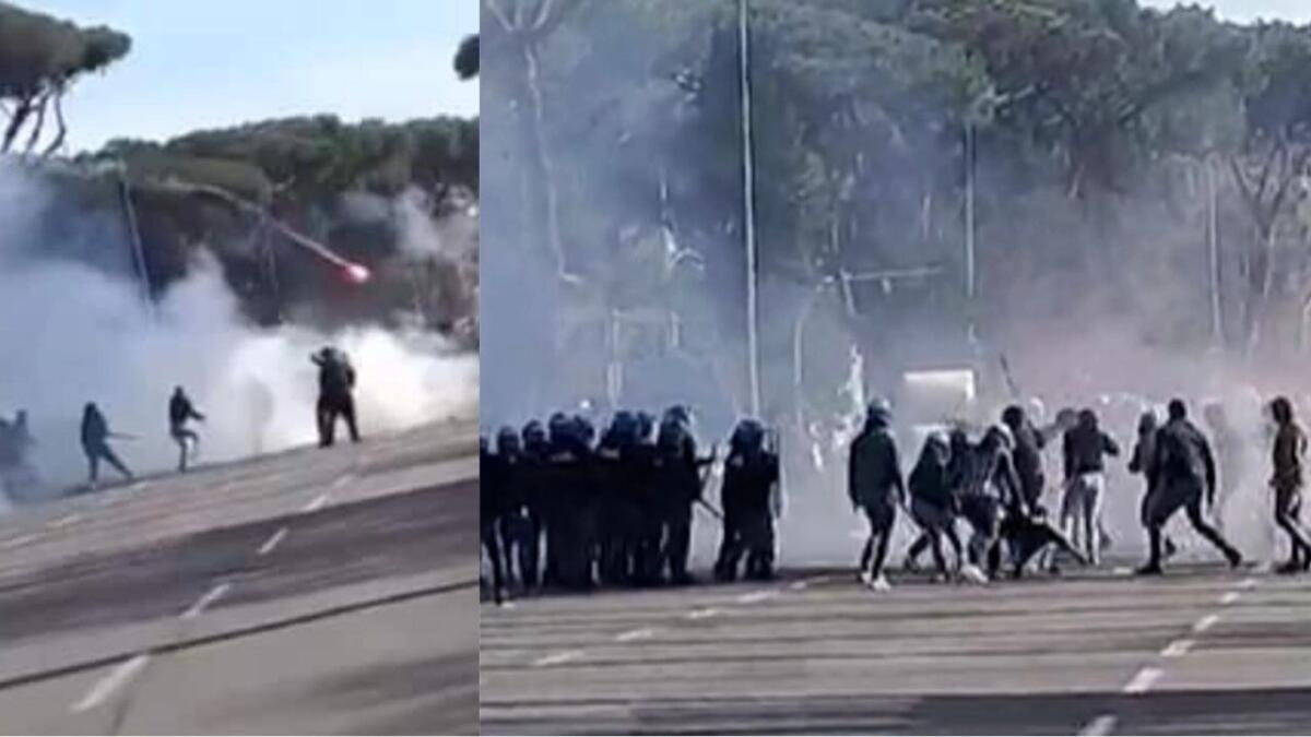 Scontri tra tifoserie di Roma e Lazio prima del derby. Tre agenti feriti ed un romanista arrestato - 