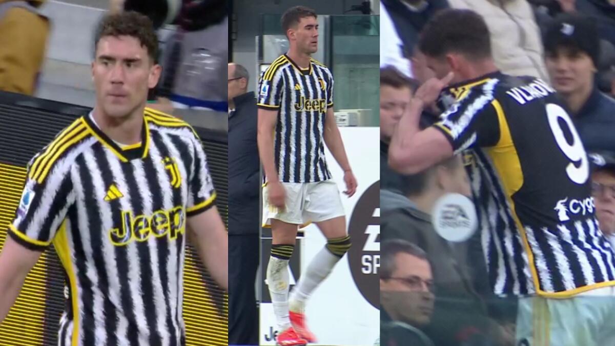 Furia Vlahovic: viene sostituito ed inizia a inveire contro Allegri e si toglie la maglia della Juventus - 