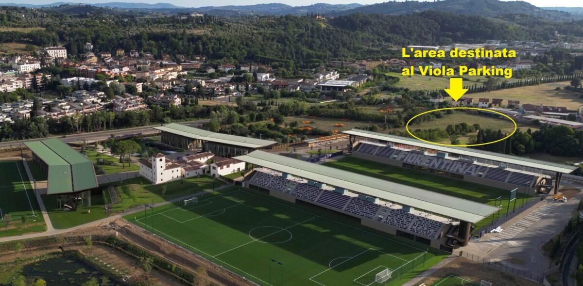 Nasce il parcheggio del Viola Park: 4 ettari, terreno permeabile, autoproduzione di energie e luci - Immagine Qui Antella