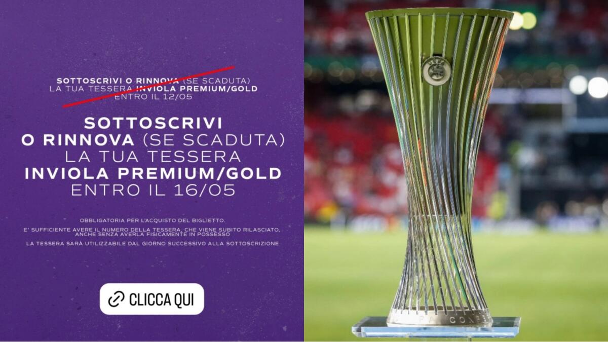 La Fiorentina prolunga la possibilità di fare la InViola Card per prendere i biglietti per la finale - 