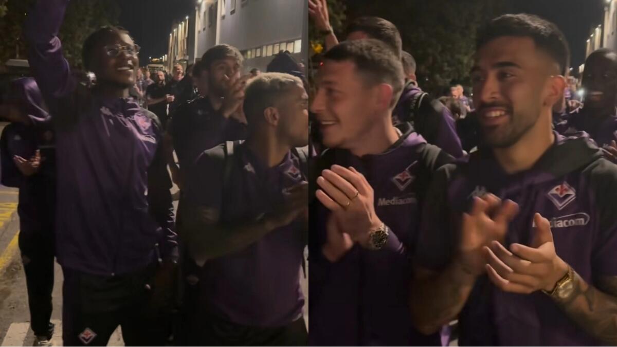 Grande festa viola all'aeroporto! Torna la Fiorentina dal Belgio e ci sono 500 tifosi, cori per Italiano - 