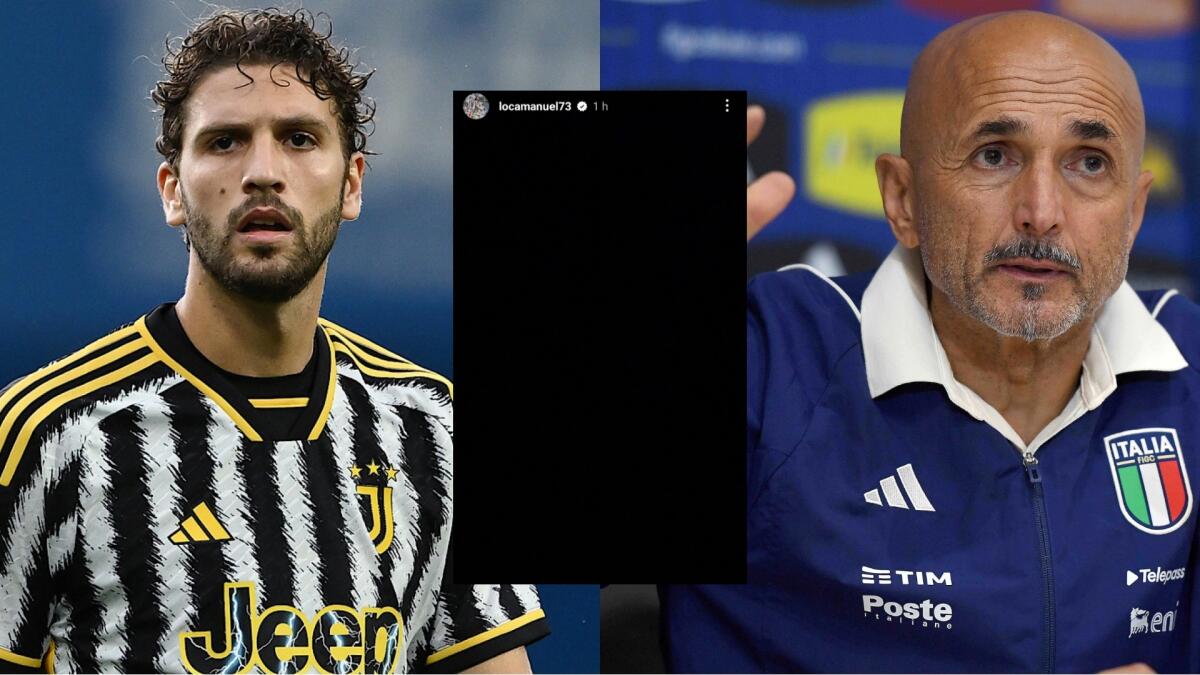 Locatelli furioso contro Spalletti che non lo ha convocato per l'europeo con l'Italia. Immagine nera - 