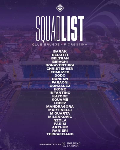 Squadra al completo per la semifinale di ritorno contro il Brugge: Bonaventura presente anche se non al meglio