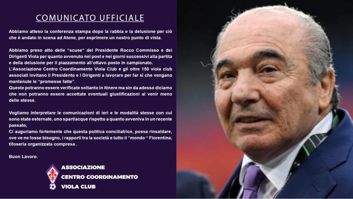 ACCVC: "Invitiamo il Presidente e i Dirigenti a lavorare per far sì che vengano mantenute le promesse fatte” - 
