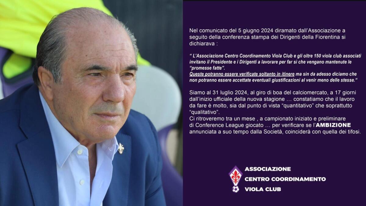 ACCVC alza la voce: "Valuteremo a fine mercato se l'ambizione della società coincide con quella dei tifosi" - 