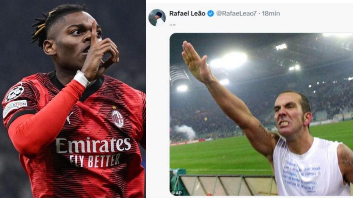 Di Canio duro contro Leao e l'attaccante del Milan posta sui social la foto del suo saluto romano - 