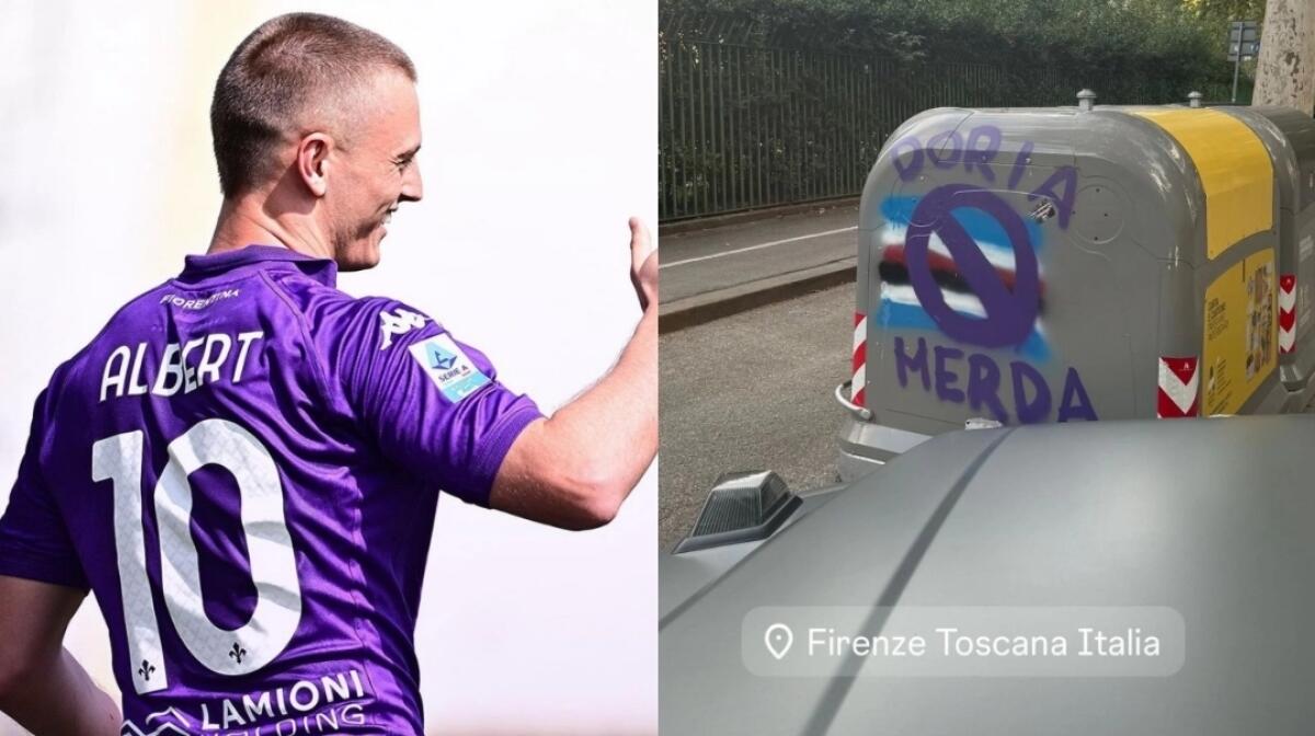 Oggi il derby di Genova, Gudmundsson pubblica una foto di un cassonetto con scritto: "Samp merda" - 