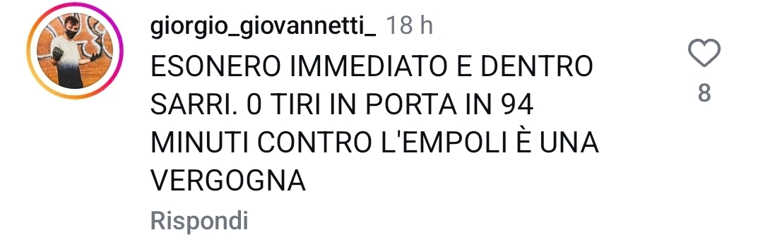 I tifosi della Fiorentina stufi di Palladino, sotto i post impazza il "Dateci Sarri". Italiano rimpianto