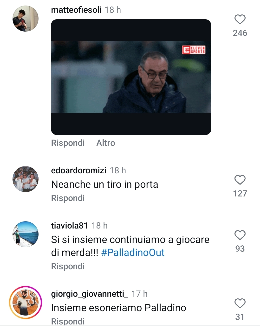 I tifosi della Fiorentina stufi di Palladino, sotto i post impazza il "Dateci Sarri". Italiano rimpianto