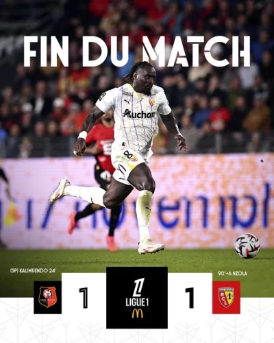 Nzola all'esordio in Ligue 1 entra e segna il gol decisivo per il pareggio del Lens