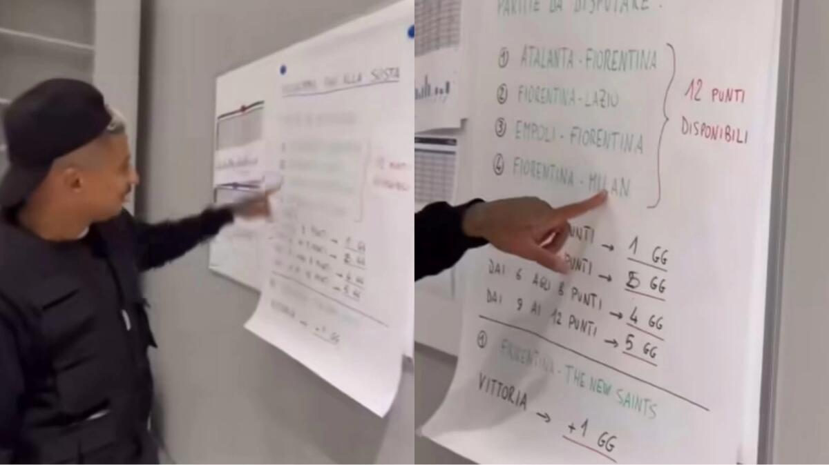 Dodò mostra il patto nello spogliatoio: "Quattro giorni di riposo se facciamo dai 6 agli 8 punti in 4 partite" - 