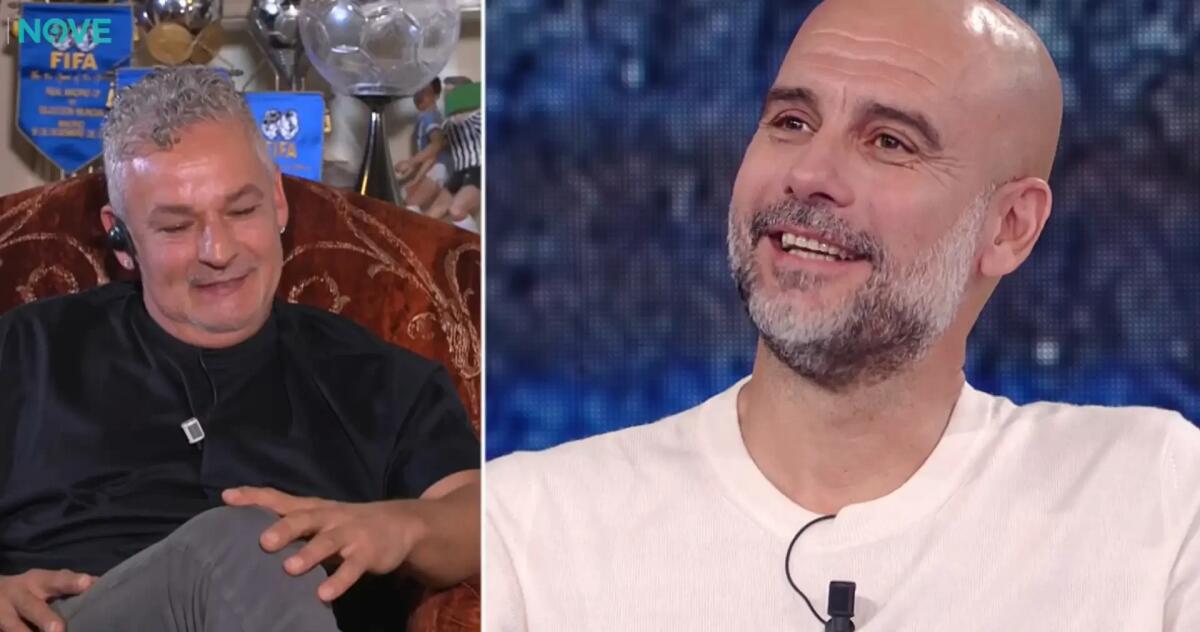 Guardiola: "Non c'è citta che non ama Baggio, da Milano a Firenze, tutti. Con lui allenerei in Italia" - 