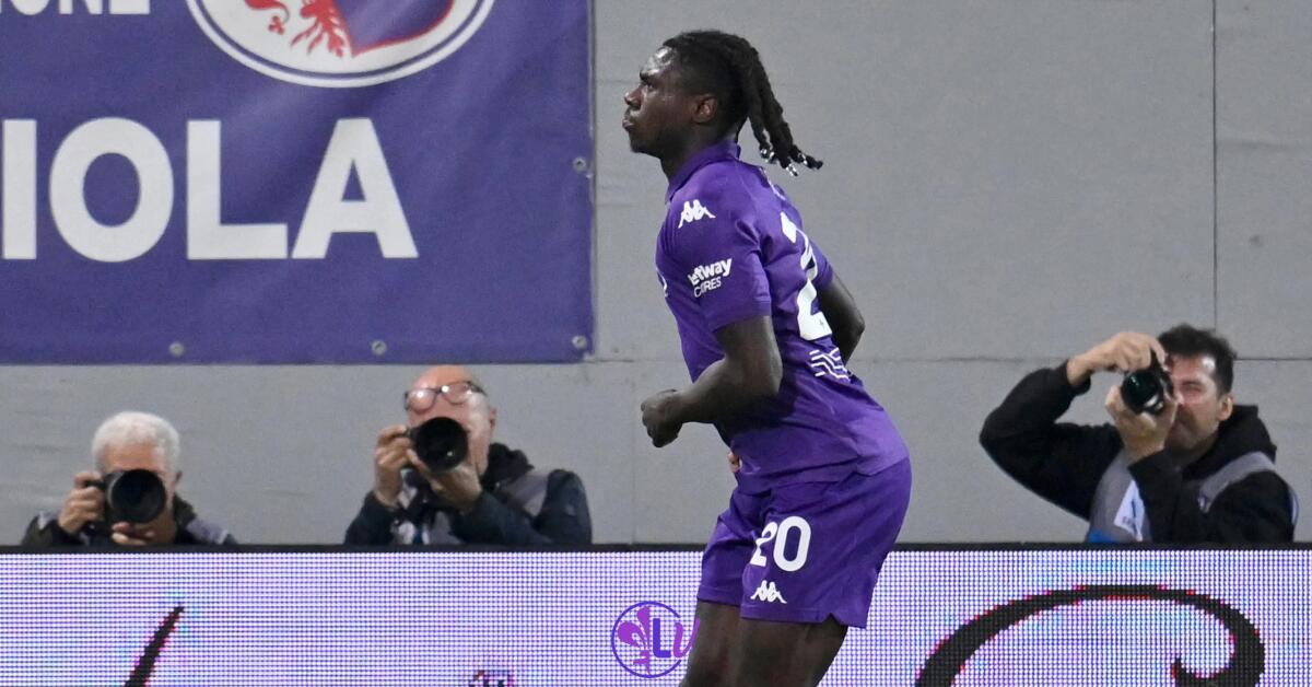 Stagione da record per Kean, che media gol! In 14 partite ha segnato 8 reti  - Firenze, Stadio Artemio Franchi, 27.10.2024, Fiorentina-Roma, foto Lisa Guglielmi. Copyright Labaroviola.com