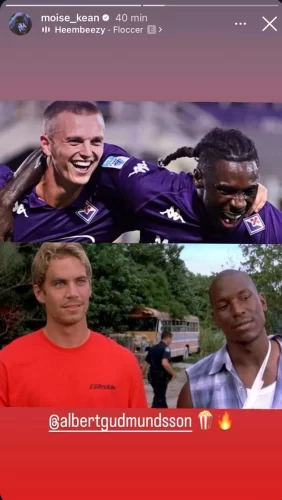 Kean e Gudmundsson sempre più affiatati: l'attaccante posta un simpatico fotomontaggio sui social