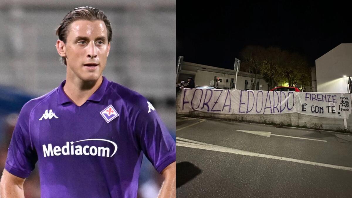 La Curva Fiesole mette uno striscione per Bove a Careggi: "Forza Edoardo, Firenze è con te" - 
