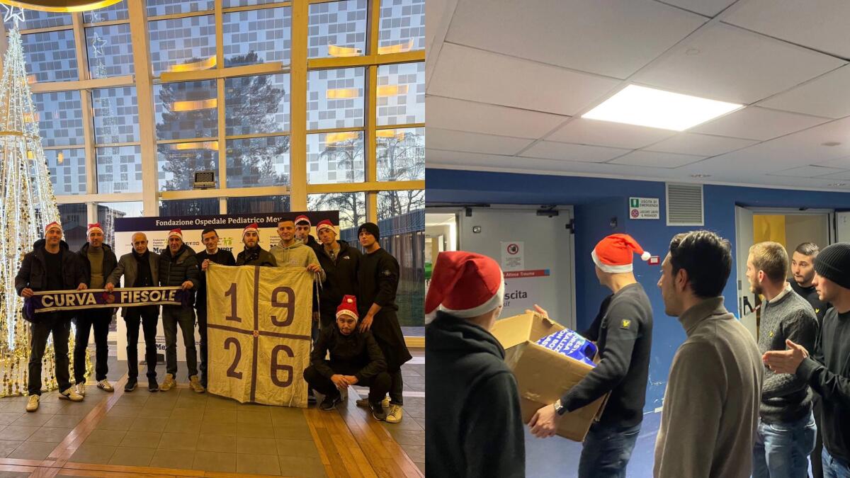 I ragazzi della Curva Fiesole hanno portato doni ai bambini ricoverati all'ospedale pediatrico Meyer - 