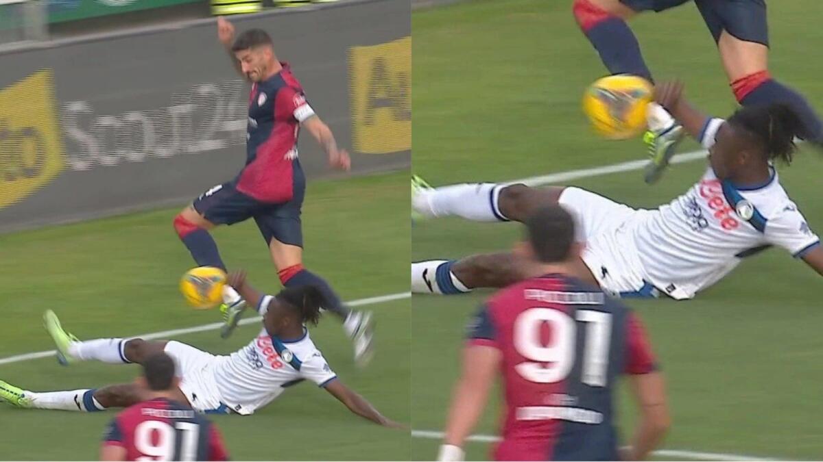 Ennesimo aiuto arbitrale all'Atalanta, rigore netto non concesso al Cagliari per fallo di mano - 