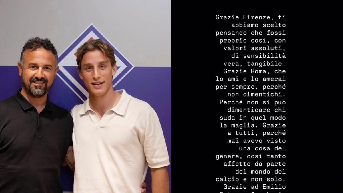 L'agente di Bove su Instagram: "Grazie Firenze ti abbiamo scelto pensando che tu fossi proprio così" - 
