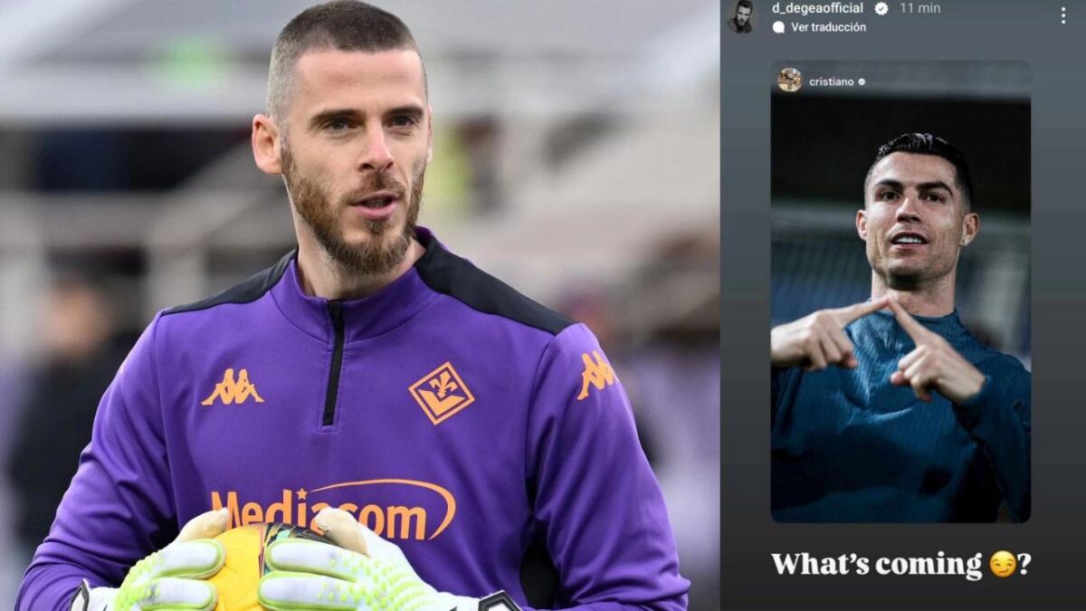 De Gea chiama Cristiano Ronaldo alla Fiorentina? Il portierone viola scrive: "Cosa c'è in arrivo?" e mette l'immagine del portoghese - 