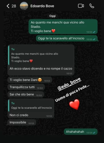 Cataldi svela il retroscena sui social: "Te la scaravello all'incrocio". Bove: "No, non ci credo. Impossibile"