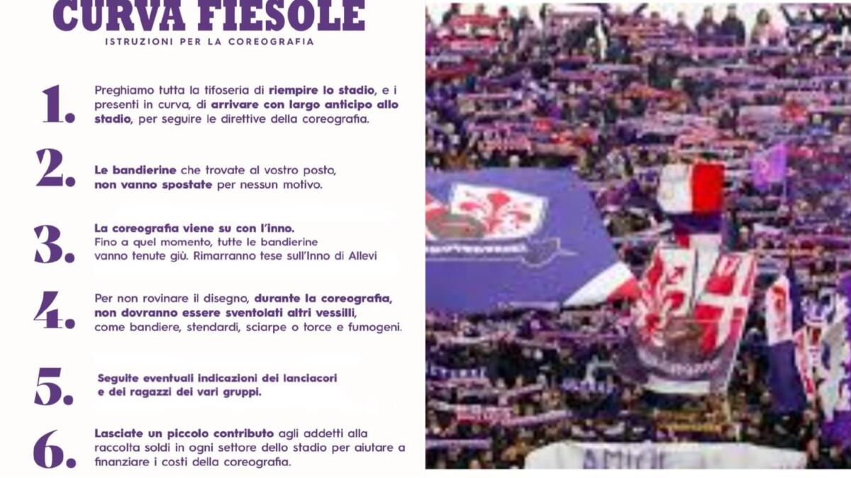 Ci sarà la coreografia della Curva Fiesole contro la Juventus. Le istruzioni per la riuscita. - 