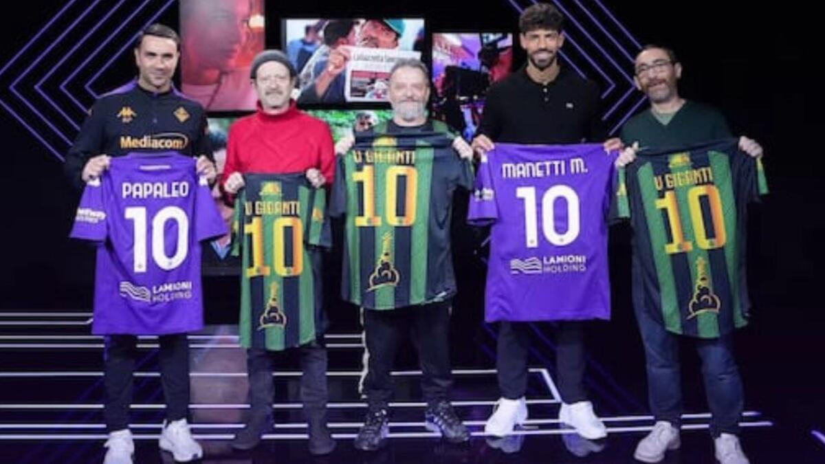 Manetti Bros. e Rocco Papaleo ospiti al Viola Park per presentare il film: U.s Palmese - 