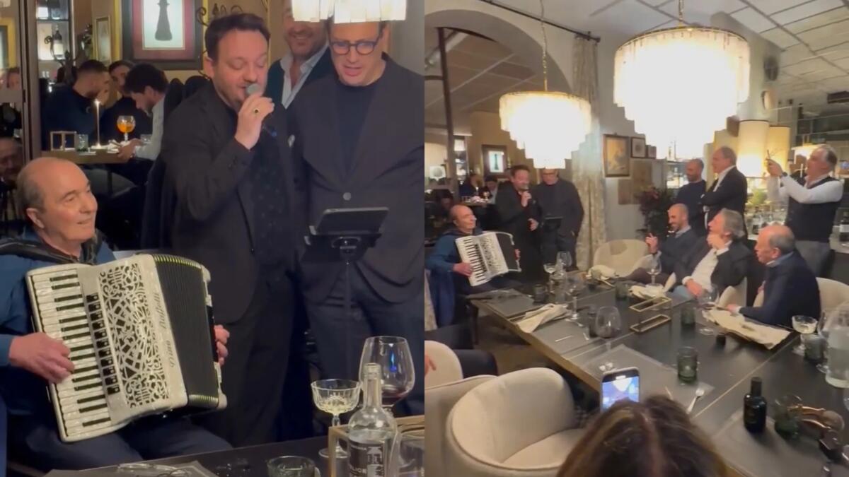 (VIDEO) Commisso suona la fisarmonica a cena, presenti anche Ferrari, Pradè e Palladino - 