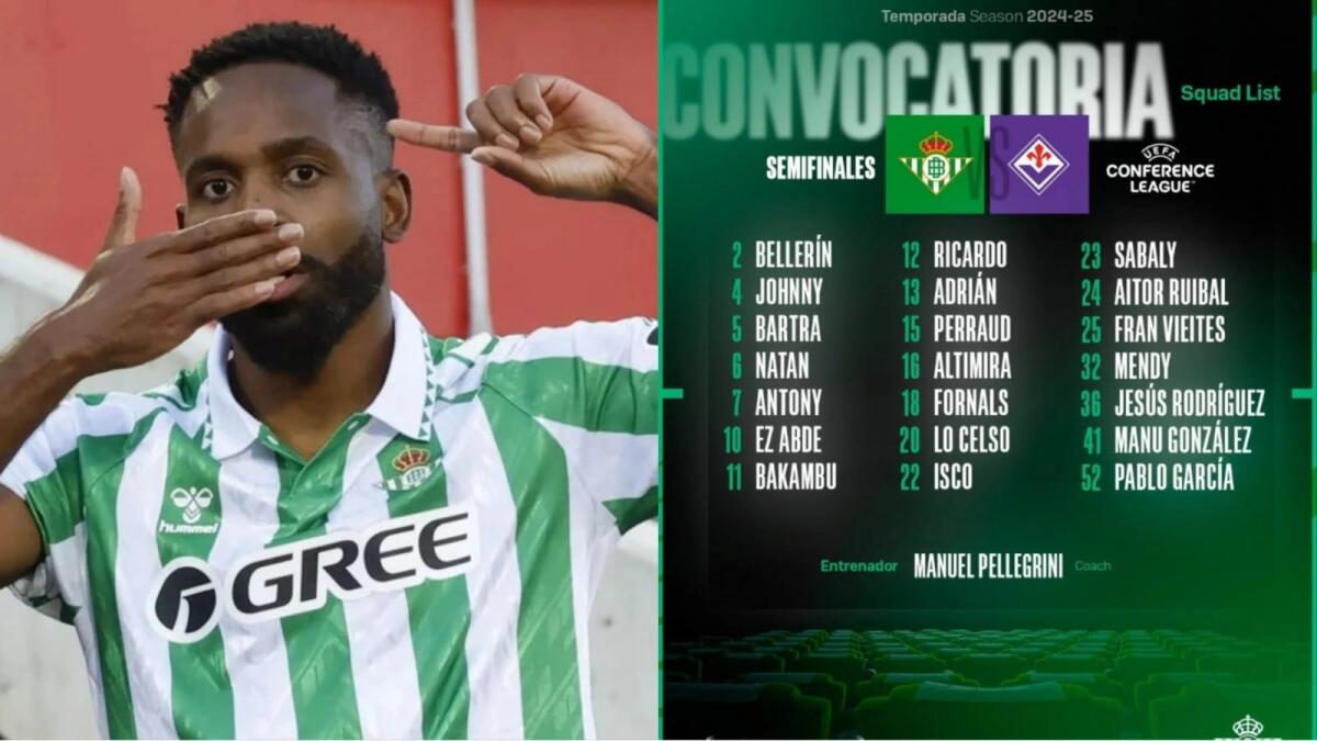 I convocati del Betis per la Fiorentina: c'è Bakambu, assenti Avila, Llorente e Roca - 