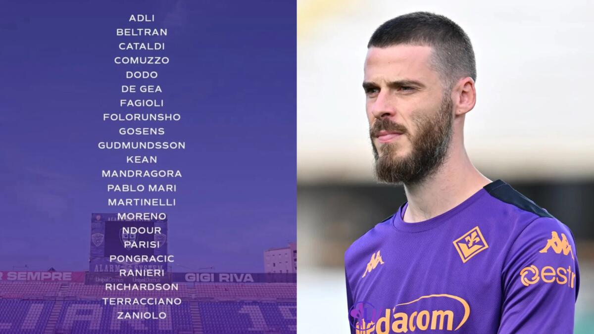 I convocati della Fiorentina per il Cagliari: c'è De Gea. Ancora assente l'infortunato Colpani - 