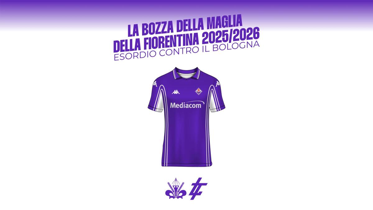 Ecco la bozza della maglia della Fiorentina 2025/26. Esordio contro il Bologna, è ispirata a quella 99/00 - 