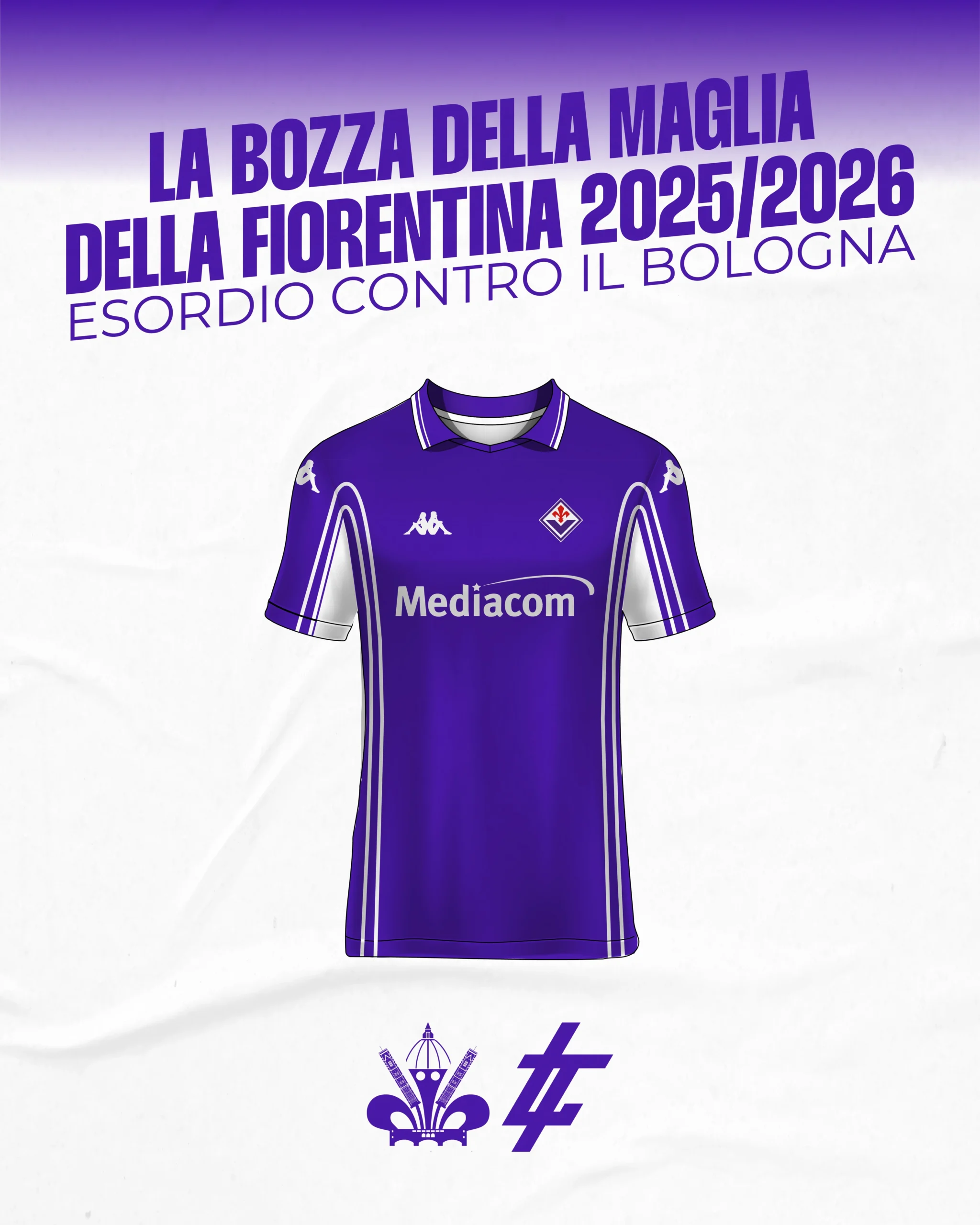 Ecco la bozza della maglia della Fiorentina 2025/26. Esordio contro il Bologna, è ispirata a quella 99/00