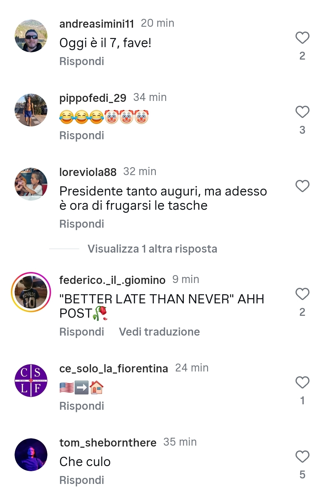 La Fiorentina festeggia 6 anni con Commisso. I tifosi commentano: "6 anni di niente, vendi"
