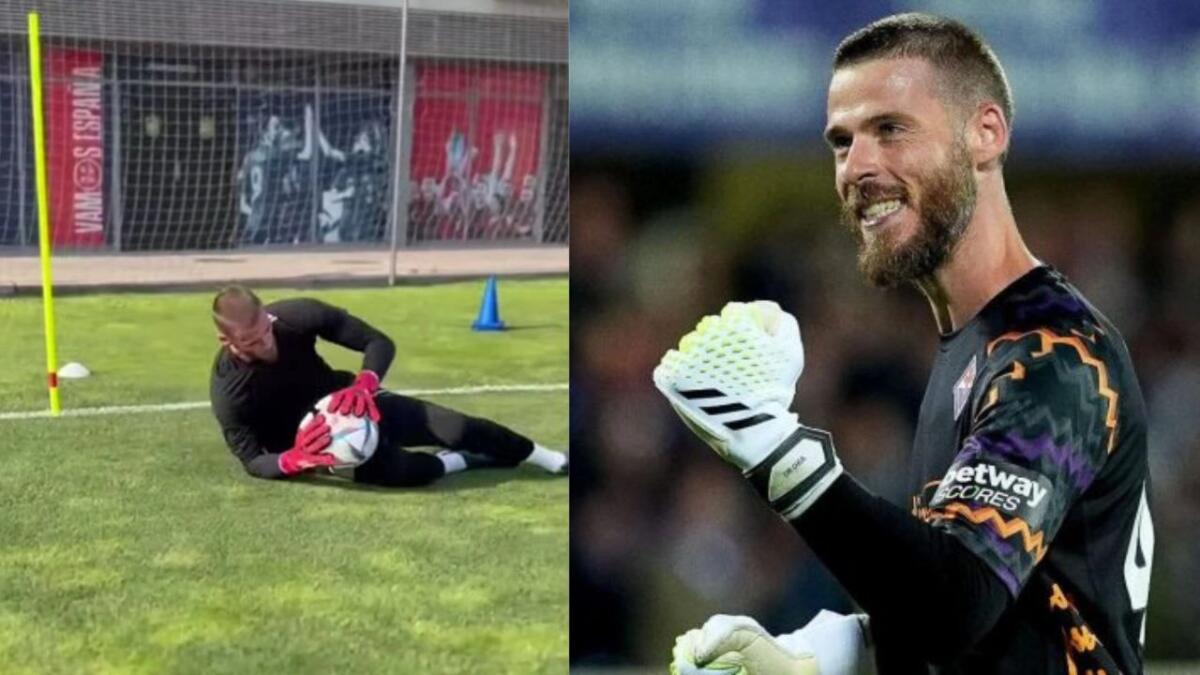 De Gea subito a lavoro con allenamenti individuali. Prime parate con la scritta: "Working hard" - 
