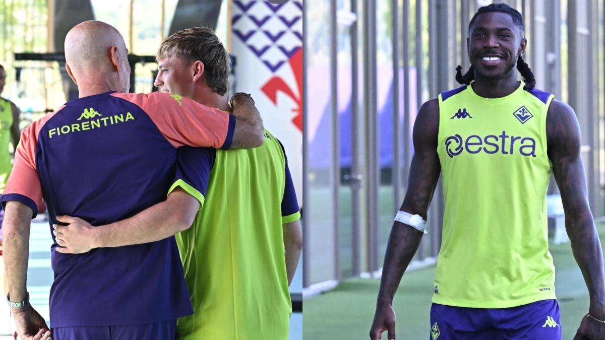 Le prime immagini della Fiorentina dal Viola Park: Dzeko sorride, Kean abbraccia Ferrari, Gud con Pioli - 