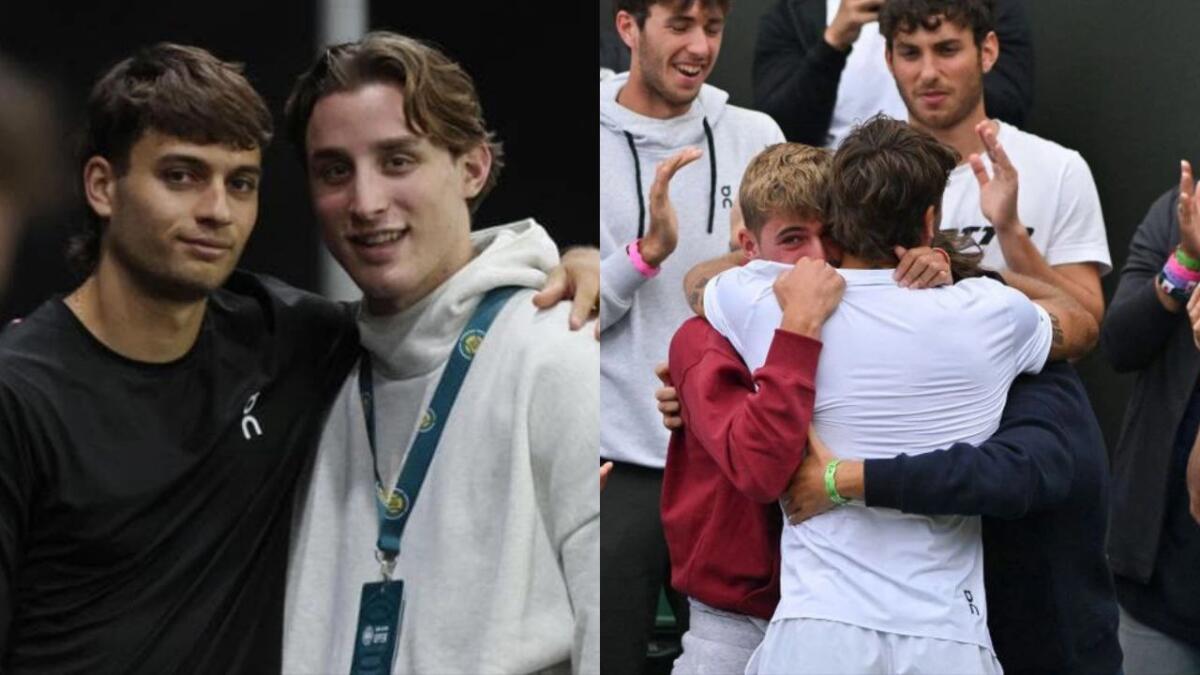 Cobolli festeggia con Bove i quarti di finale a Wimbledon: "Contento di averlo qua con me" - 