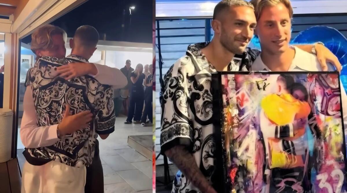 L'abbraccio da brividi tra Bove e Cataldi dopo aver scartato il regalo del compleanno. Ecco il video - 