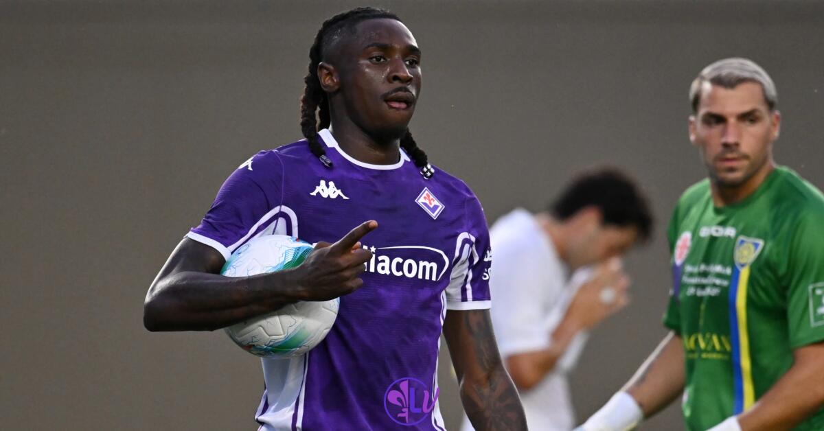 Molinelli: "Kean può giocare con chiunque e il meglio deve ancora venire in maglia viola" - Firenze, Viola Park, 25.07.2025, Fiorentina-Carrarese, foto Lisa Guglielmi. Copyright Labaroviola.com